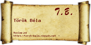 Török Béla névjegykártya