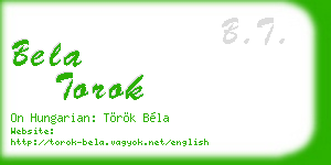 bela torok business card