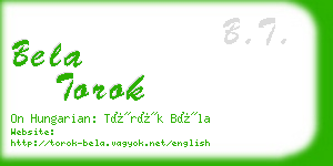 bela torok business card